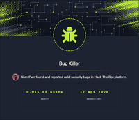 Hack The Box Bug Killer Badge badge